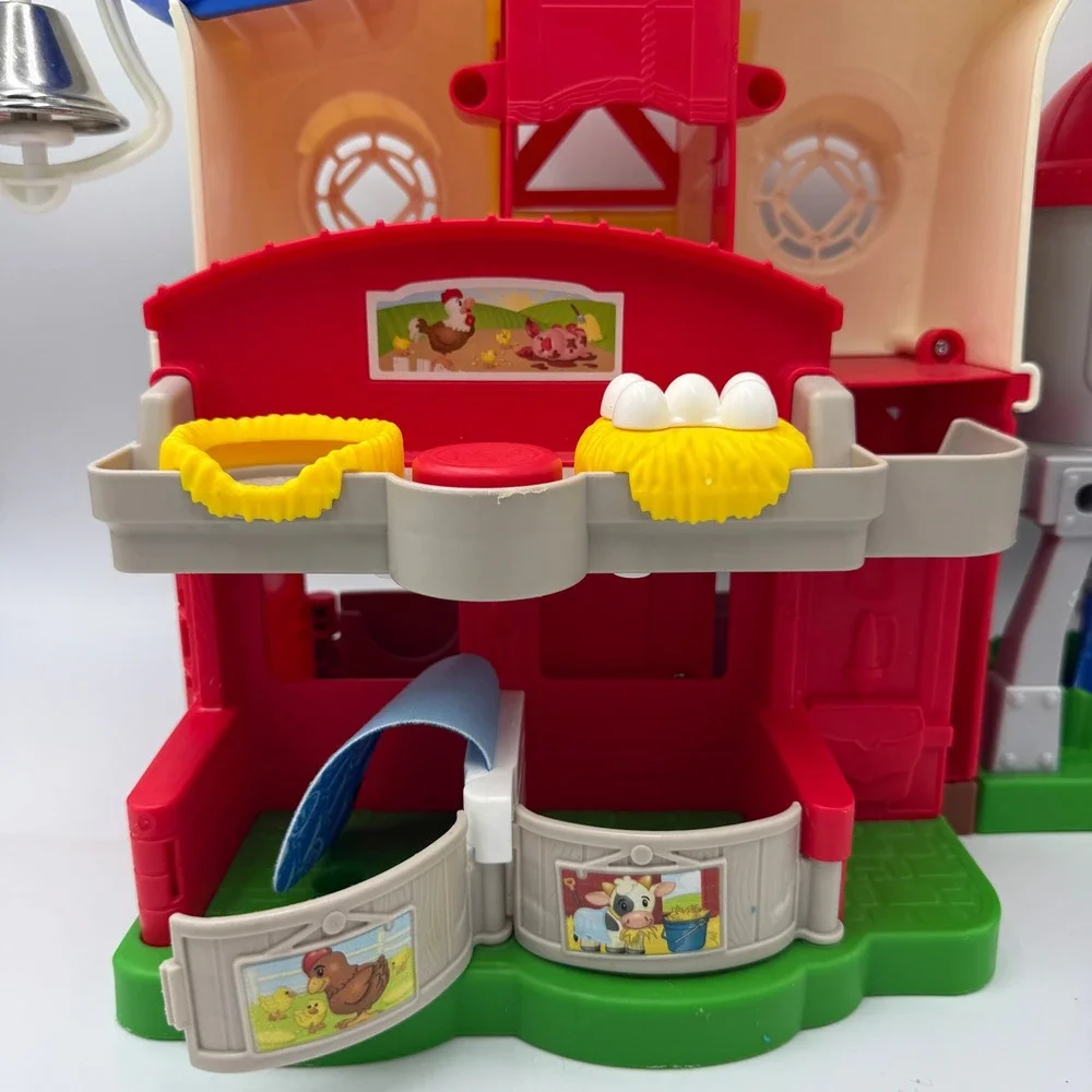 Fisher-Price Little People Caring for Animals Farm Toddler Playset Red White